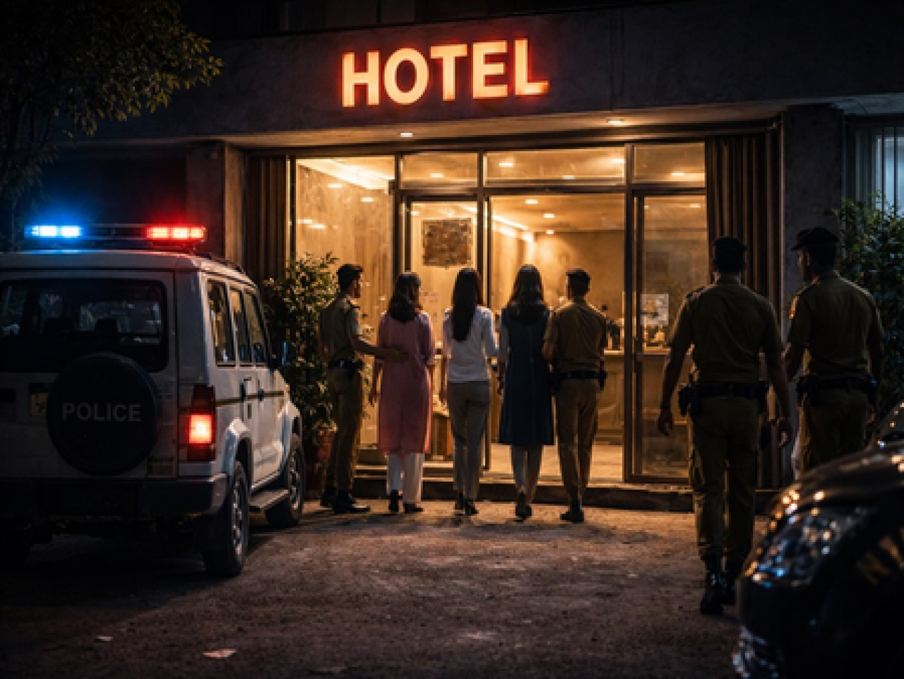 बिहार में होटल छापेमारी: तीन महिलाएं rescued, तीन गिरफ्तार